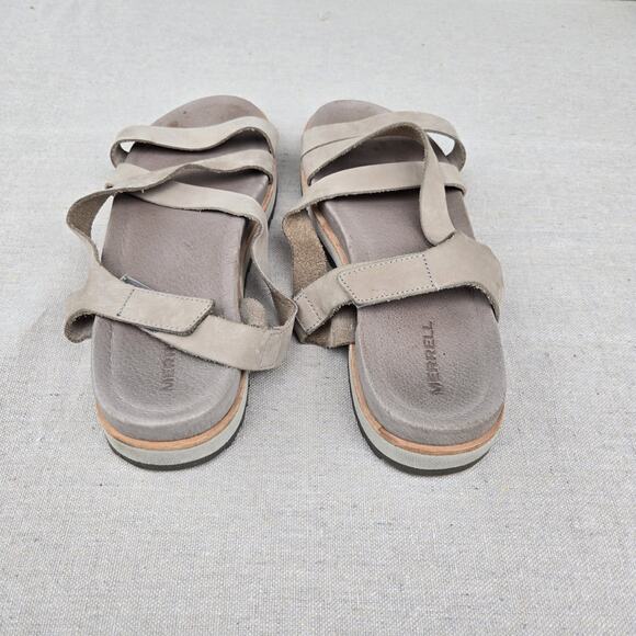 Merrell Juno Backstrap Moon Soft Nubuck Leather Strap Sandals Open Toe Womens 9 - Picture 3 of 10